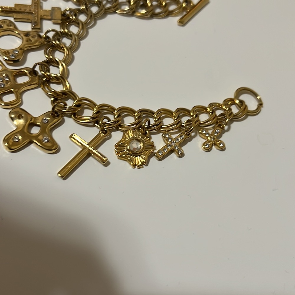 Vintage Neiman Marcus crosses charm bracelet - Picture 4 of 4